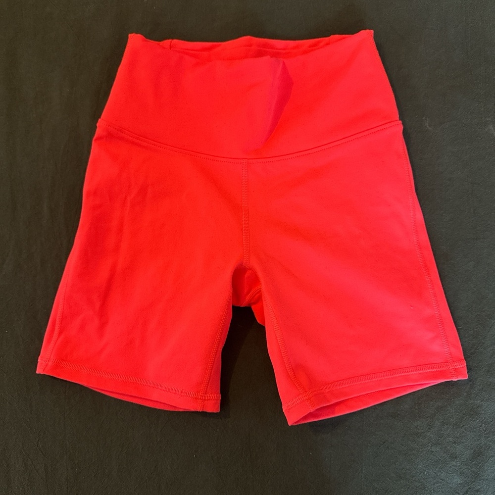 Fabletics Bright Red Bike Shorts